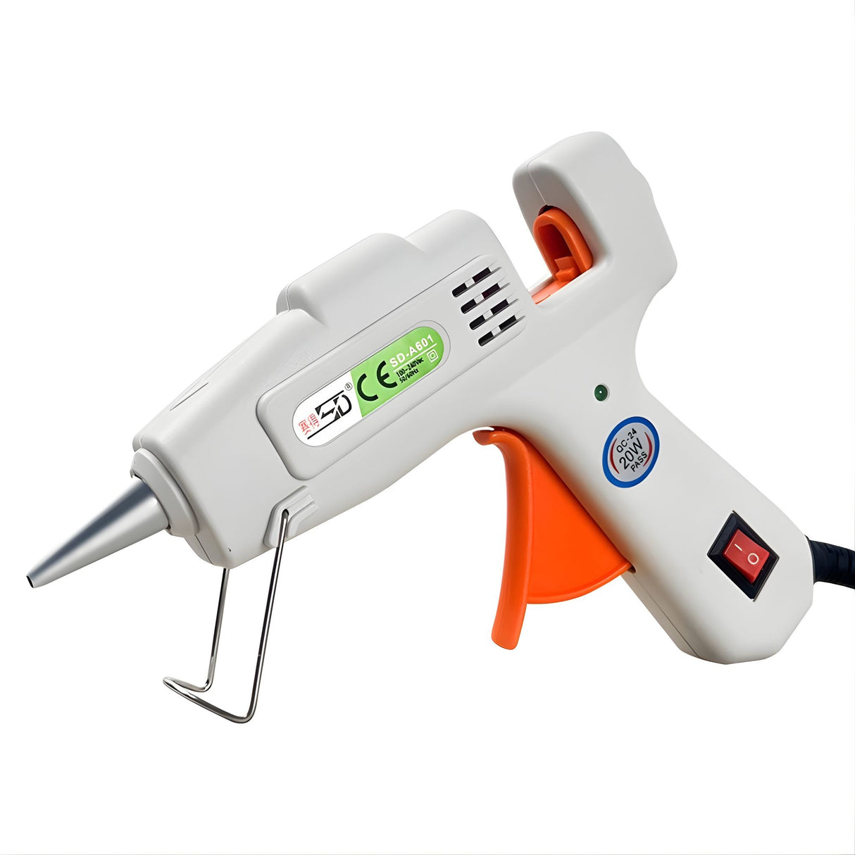 Pistol de Lipit cu Silicon la cald, Flippy, 20 W, pentru Batoane 7 mm, Duza din Aluminiu Anti-picurare, Incalzire Rapida, pentru Bricolaj, Artizanat și Reparatii, Alb - vivimall.ro