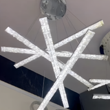 Lustra Led Suspendata Cu Telecomanda Si Cristal Liboria, Lumina Rece/Calda/Neutra, Dimabila - vivimall.ro