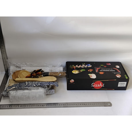 Set Ustensile pentru Sushi, Vivimall, Set din 24 Accesorii pentru Sushi, Set pentru Sushi HOME MADE, Cutit Inclus, Forme, Betisoare, Multicolor - vivimall.ro