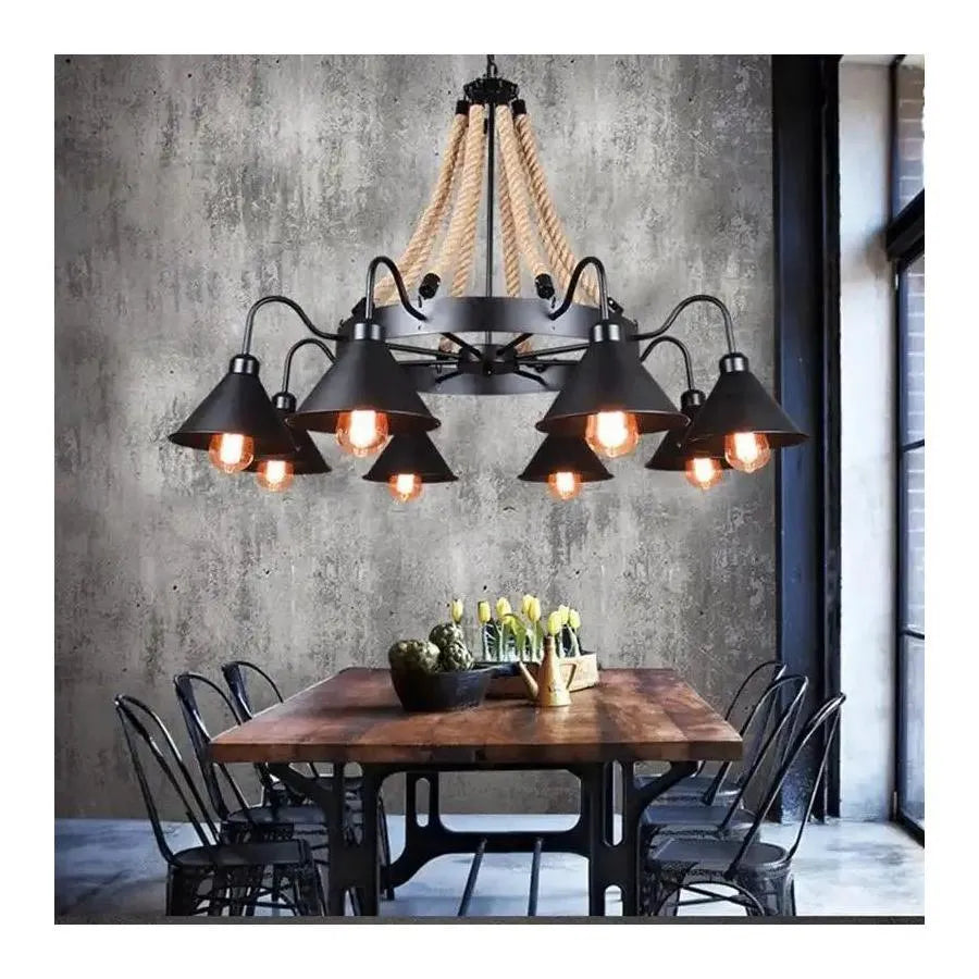 Lustra Indiana, 8*E27, Metal Si Franghie - vivimall.ro