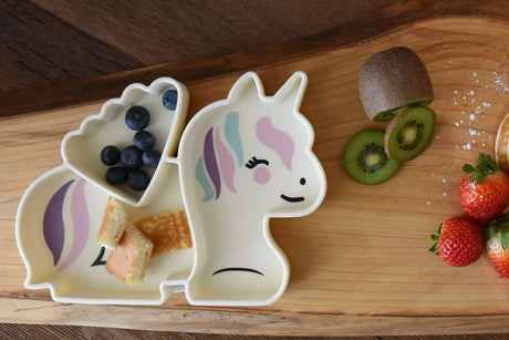 FARFURIE COMPARTIMENTATA DIN SILICON CU VENTUZA, MELII LUXE, UNICORN