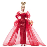 BARBIE SIGNATURE ANIVERSARE 80 DE ANI PAPUSA BARBIE BLONDA CU ROCHIE DE BAL ROSIE