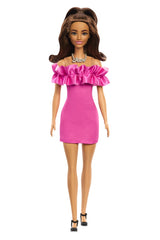 PAPUSA BARBIE FASHIONISTA SATENA CU ROCHIE ROZ