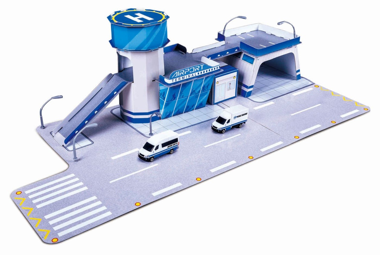 MAISTO FRESH METAL 100 SET CONSTRUCTIE AEROPORT CU 2 VEHICULE INCLUSE