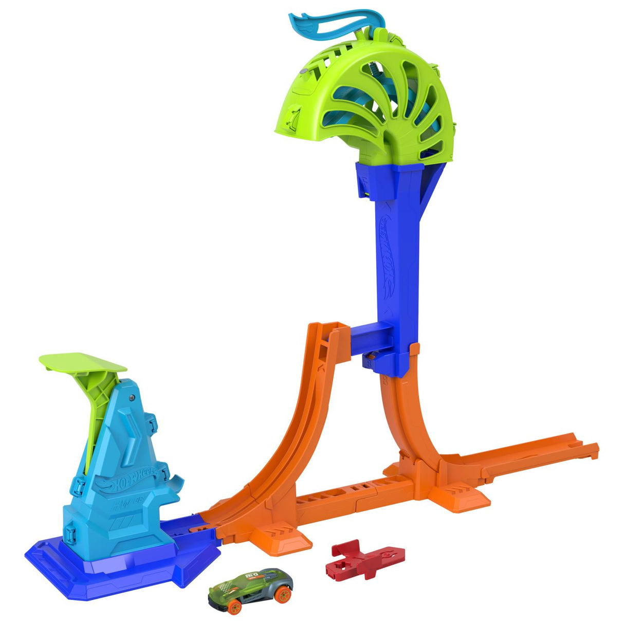 HOT WHEELS STUNT TRACKS PISTA PENTRU CASCADORII CAMPIONUL LANSARII PUTERNICE CU MASINUTA INCLUSA