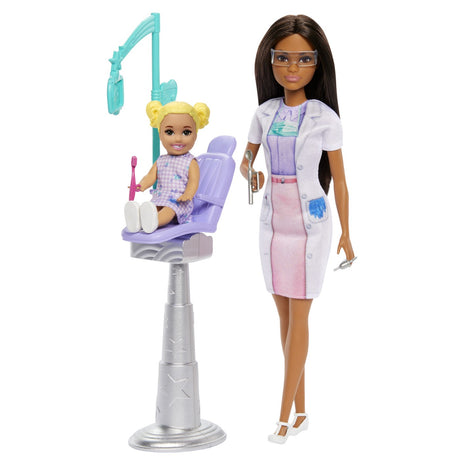 BARBIE SET DE JOACA PAPUSA BARBIE BRUNETA FACE CARIERA STOMATOLOG