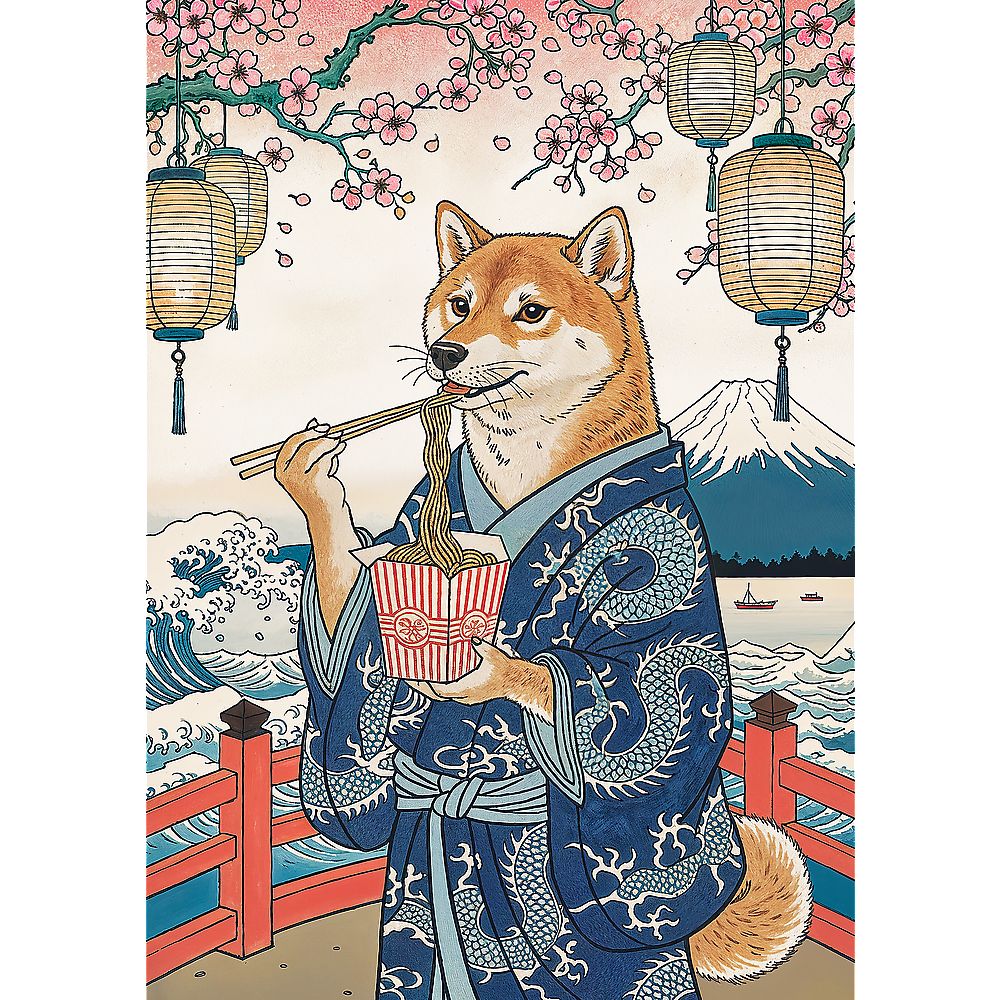 PUZZLE TREFL 500 PREMIUM PLUS PETS AS ART MEDITATIA CU PASTE A LUI SHIBA