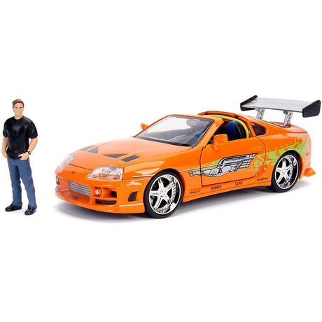 JADA FAST AND FURIOUS SET FIGURINA BRIAN SI MASINUTA METALICA TOYOTA SUPRA 1 LA 24