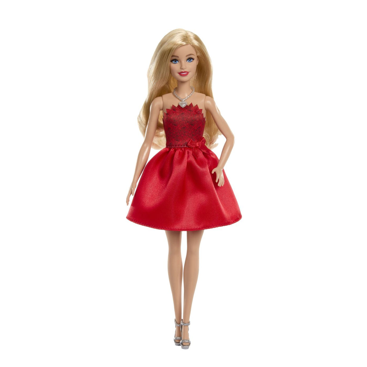 BARBIE PAPUSA BARBIE COLECTIE ANIVERSARA 80 DE ANI BLONDA CU ROCHIE ROSIE RUBIN