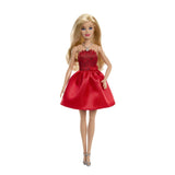 BARBIE PAPUSA BARBIE COLECTIE ANIVERSARA 80 DE ANI BLONDA CU ROCHIE ROSIE RUBIN