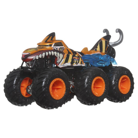 HOT WHEELS MONSTER TRUCK BIG RIGS MASINUTA METALICA CU 6 ROTI TIGER SHARK SCARA 1:64