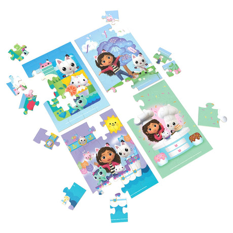 GABBYS DOLLHOUSE SET 4 PUZZLE DIN LEMN