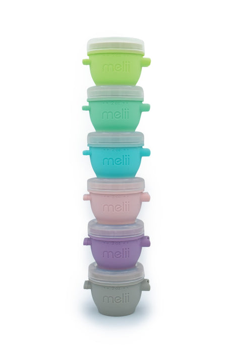 SET 6 RECIPIENTE SILICON SNAP&GO, MELII, 59 ML