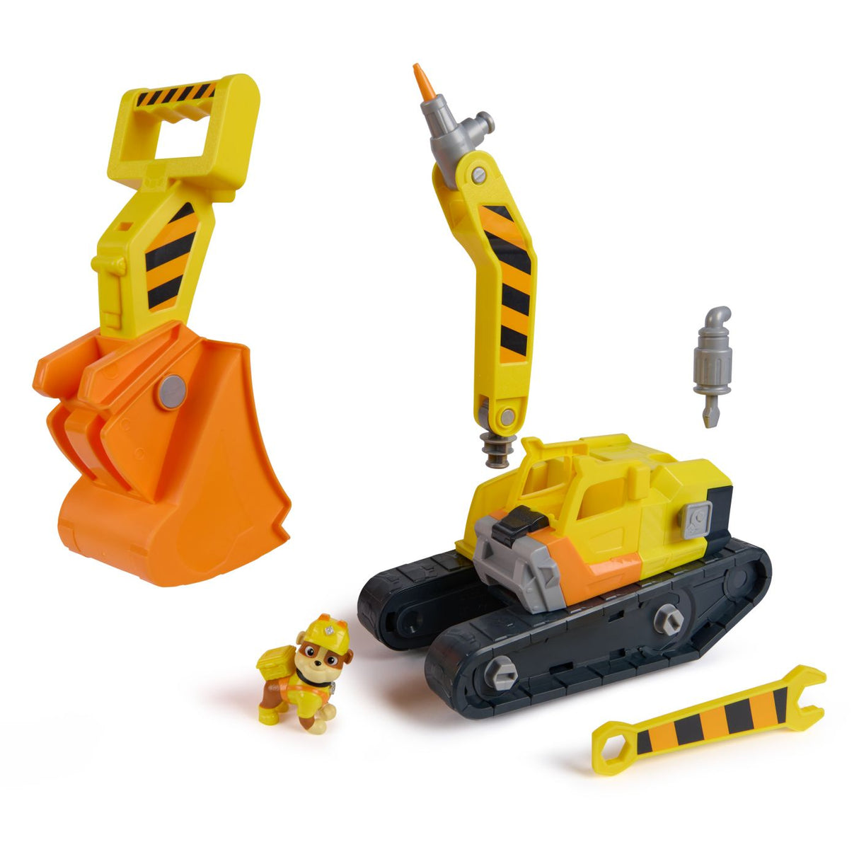 PATRULA CATELUSILOR RUBBLE SI ECHIPA VEHICUL BULDOZER MULTIFUNCTIONAL 2 IN 1