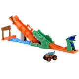 HOT WHEELS MONSTER TRUCK SET DE JOACA PROVOCAREA CROCODILULUI CU MASINUTA MEGA WREX