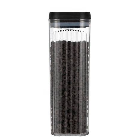Cutie de Depozitare Alimente, Vivimall, tip Container, 3.7L, Recipiente pentru Cereale in Bucatarie,  Transparente cu Capac Negru - vivimall.ro
