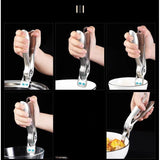 Clema pentru Boluri, Vivimall, Anti-Alunecare, din Otel Inoxidabil si Silicon, de Uz Casnic, Rezistent la Temperaturi Inalte, 19.5x3.2 cm, Gri - vivimall.ro