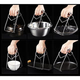 Clema pentru Boluri, Vivimall, Anti-Alunecare, din Otel Inoxidabil, Extindere, pentru Oale, Tigai, de Uz Casnic, Rezistent la Temperaturi Inalte, 19.5x9.8x8 cm, Gri - vivimall.ro