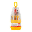 Set de Surubelnite 31-in-1 cu Clichet, Vivimall, Set de Uz Casnic pentru Repararea Electronicelor Mici, Maner durabil Izolat Magnetic, 10 x 5 x 5 cm, Galben - vivimall.ro