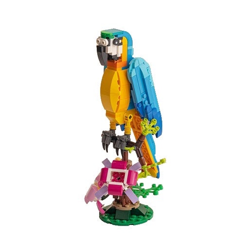 Set De Constructie Papagal Exotic, Ornament Creativ Cu Flori, 360 De Piese