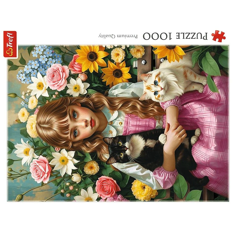 PUZZLE TREFL 1000 FATA CU PISICI