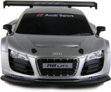 MASINA CU TELECOMANDA AUDI R8 ARGINTIU CU SCARA 1 LA 24