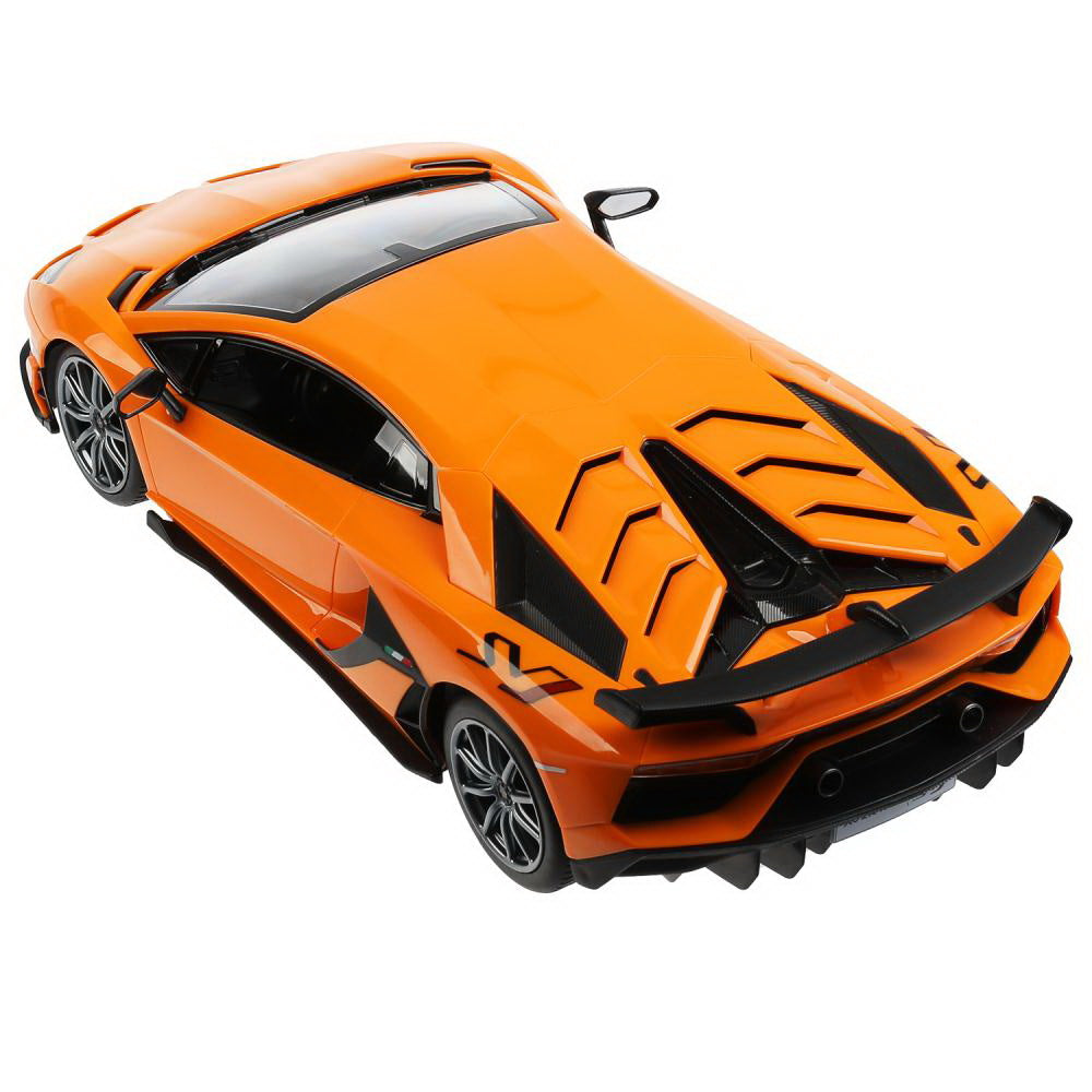 MASINA CU TELECOMANDA AVENTADOR SVJ PORTOCALIU SCARA 1 LA 14