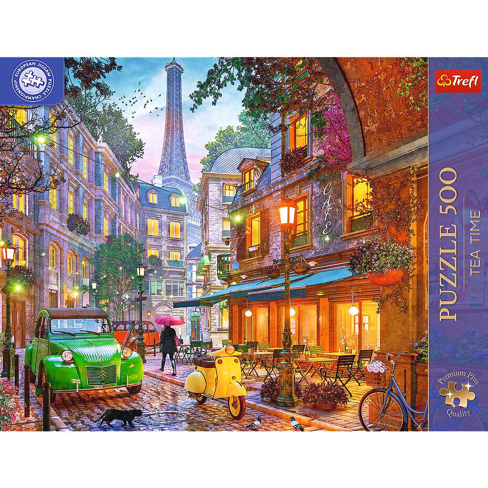 PUZZLE TREFL 500 PREMIUM PLUS TEA TIME CAMPIONATUL EUROPEAN CAFENEA DIN PARIS