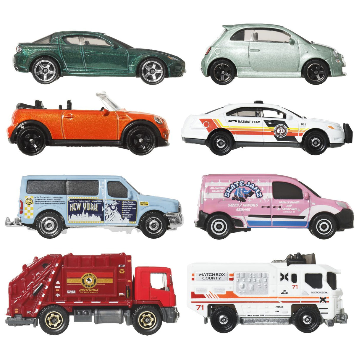 MATCHBOX SET 8 MASINUTE METALICE EXCLUSIV VAN UTILITAR FORD SCARA 1 LA 64