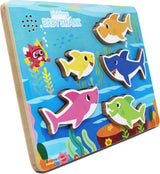 BABY SHARK PUZZLE DIN LEMN MUZICAL 5 PIESE