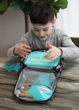CUTIE PRANZ BENTO 2 NIVELE CU TACAMURI MELII BLUE MINT LIME