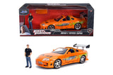 JADA FAST AND FURIOUS SET FIGURINA BRIAN SI MASINUTA METALICA TOYOTA SUPRA 1 LA 24