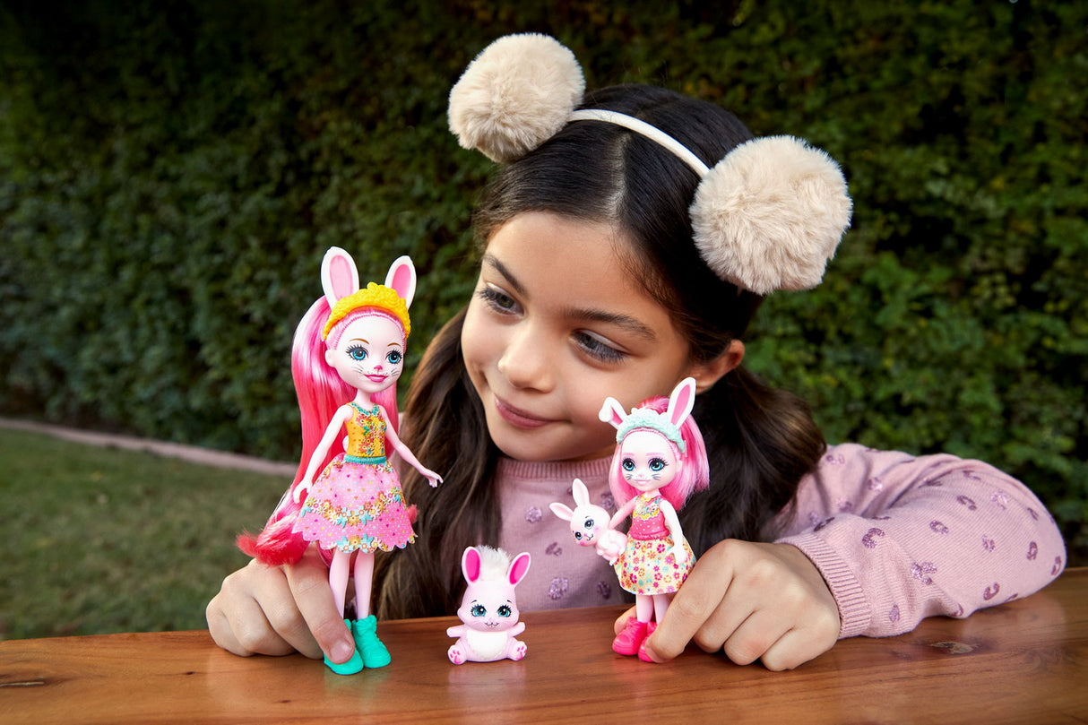 ENCHANTIMALS SET PAPUSI SURORI SI ANIMALUTELE LOR  BREE BUNNY SI TWIST SI BEDELIA BUNNY SI TAPPY