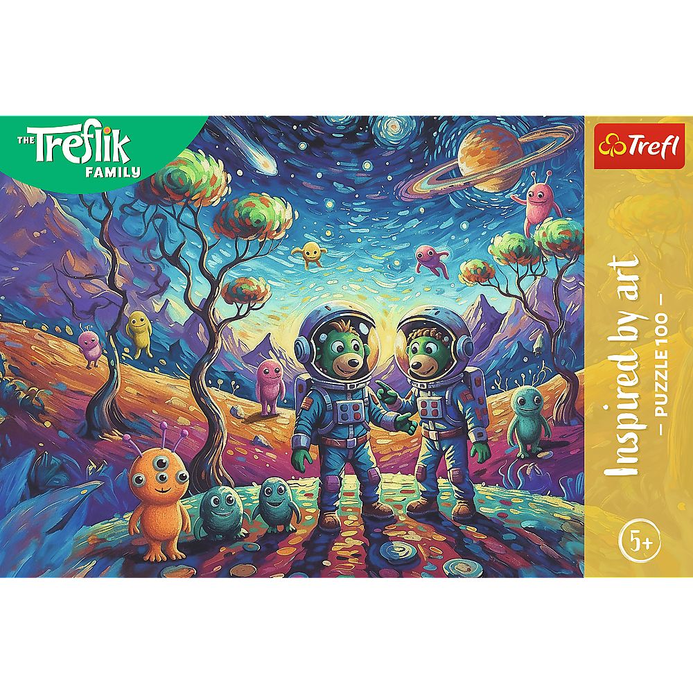 PUZZLE TREFL 100 FAMILIA TREFLIK INSPIRAT DE ARTA FANTEZII COSMICE