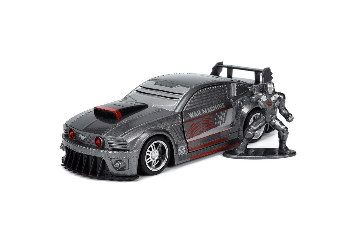 JADA MARVEL MASINUTA METALICA FORD MUSTANG SCARA 1:32 SI FIGURINA METALICA WAR MACHINE