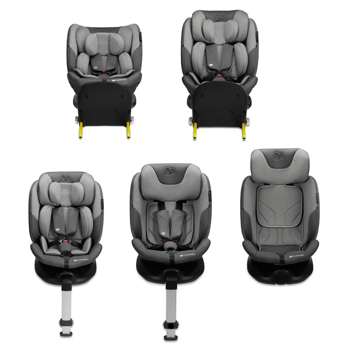 SCAUN AUTO KINDERKRAFT I-FIX, I-SIZE 40-150 CM, COOL GREY