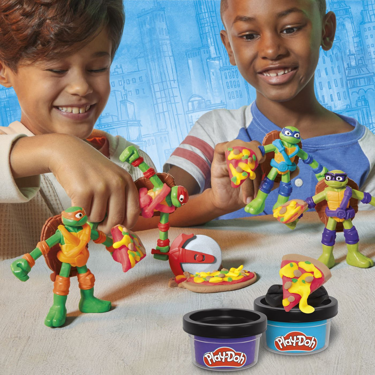 PLAY DOH POVESTIRI CU TESTOASE NINJA ADOLESCENTE MUTANTE SET CREATII COWABUNGA