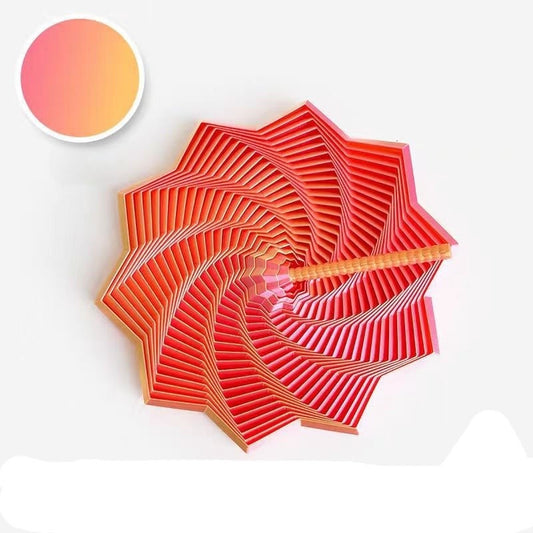 Jucarie decompresie, Stea 3D octogonala, maner spirala turn magic geometric, 17 cm, Roz Gold - vivimall.ro