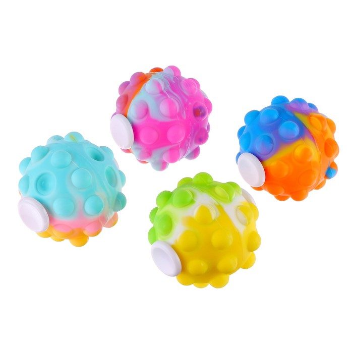 Detaliu elemente pop-it senzoriale ale Fidget Spinner Flippy 3D, model Verde multicolor