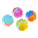 Detaliu elemente pop-it senzoriale ale Fidget Spinner Flippy 3D, model Verde multicolor