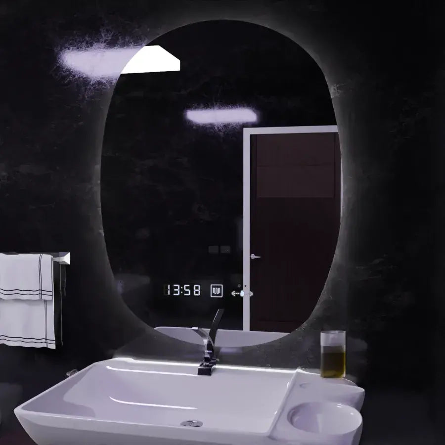 Oglinda Led Ovala, Ranya Senzor Motionglow Marcello, Sistem Dezaburire, Ceas & Termometru - vivimall.ro