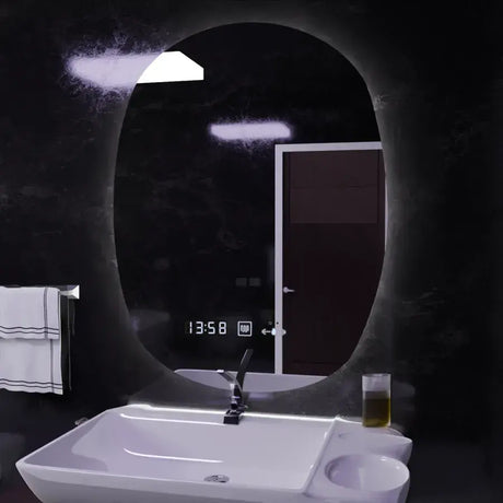 Oglinda Led Ovala, Ranya Senzor Motionglow Marcello, Sistem Dezaburire, Ceas & Termometru - vivimall.ro
