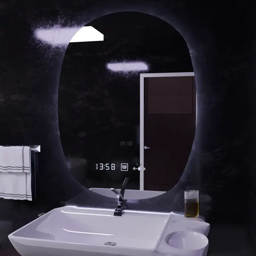 Oglinda Led Ovala, Ranya Senzor Motionglow Marcello, Sistem Dezaburire, Ceas & Termometru - vivimall.ro