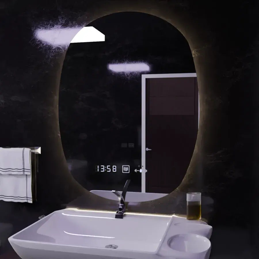 Oglinda Led Ovala, Ranya Senzor Motionglow Marcello, Sistem Dezaburire, Ceas & Termometru - vivimall.ro