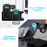 Stație wireless FastCharge 15W cu 4 locașuri de încărcare simultană, unghi lateral