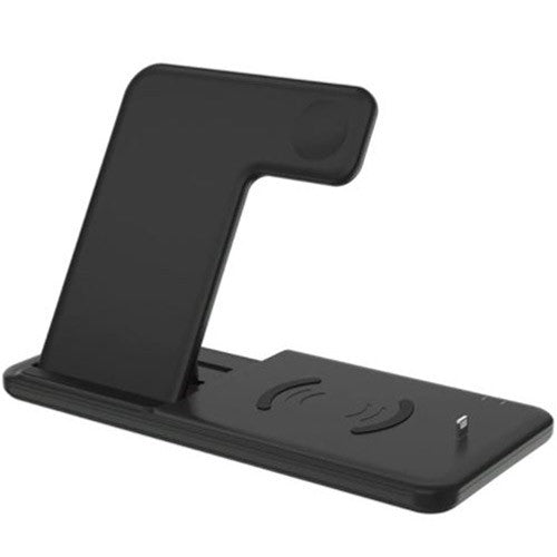 Încărcător wireless 4 în 1 pliat pentru transport, design compact, negru