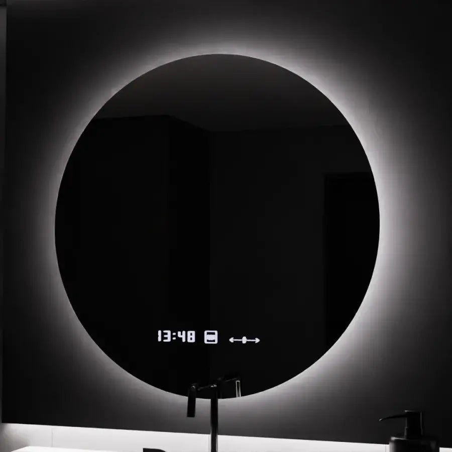 Oglinda Led Rotunda, 70Cm, Serenite Motionglow Marcello, Sistem Dezaburire, Ceas & Termometru - vivimall.ro