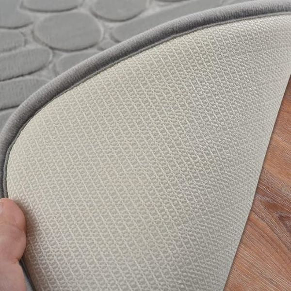 Covoras Pentru Baie Antiderapant, Uscare Rapida, Model 3D Piatra, 40X60 Cm - vivimall.ro