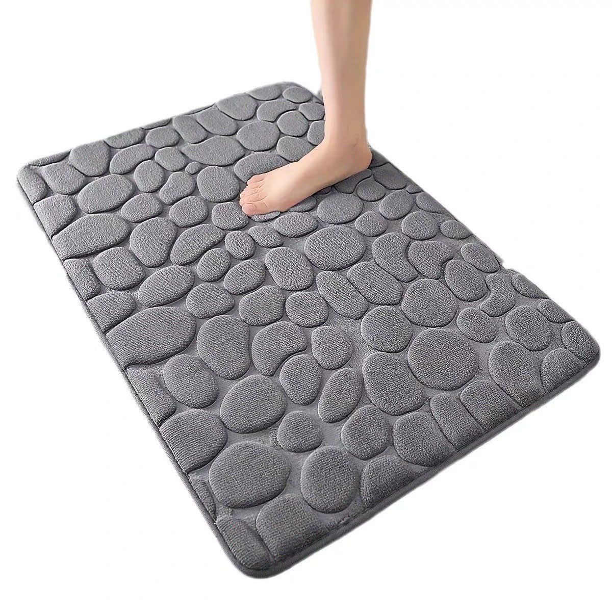 Covoras Pentru Baie Antiderapant, Uscare Rapida, Model 3D Piatra, 40X60 Cm - vivimall.ro
