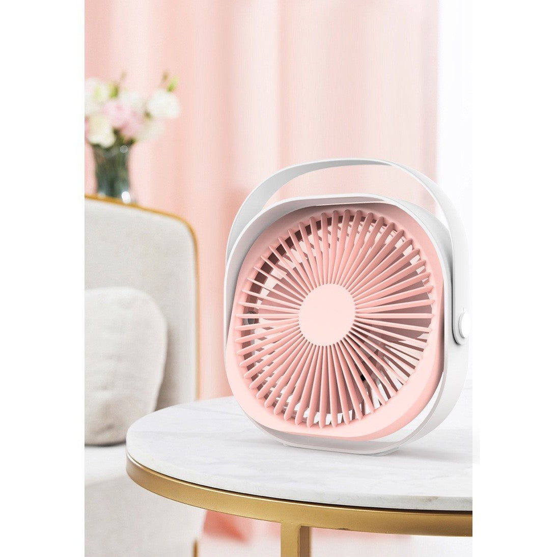 Mini Ventilator Pentru Birou Cu Usb, Rotire 360 Grade, 3 Viteze, 4000 Ma, 13.5 X 12,8 - vivimall.ro